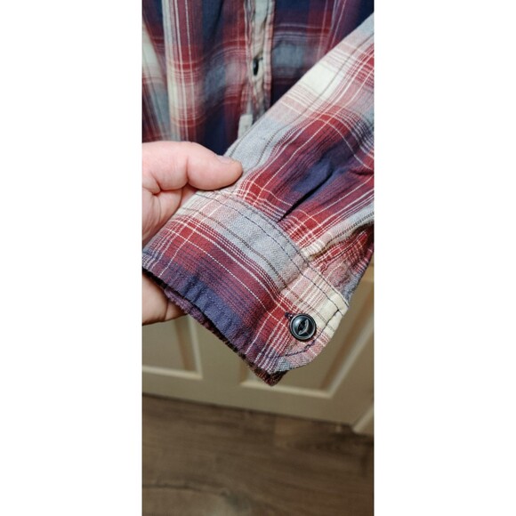 Roots Canada Long Sleeve Red Brown Shirt Men's Casual Plaid Button Down XL - Picture 6 of 9